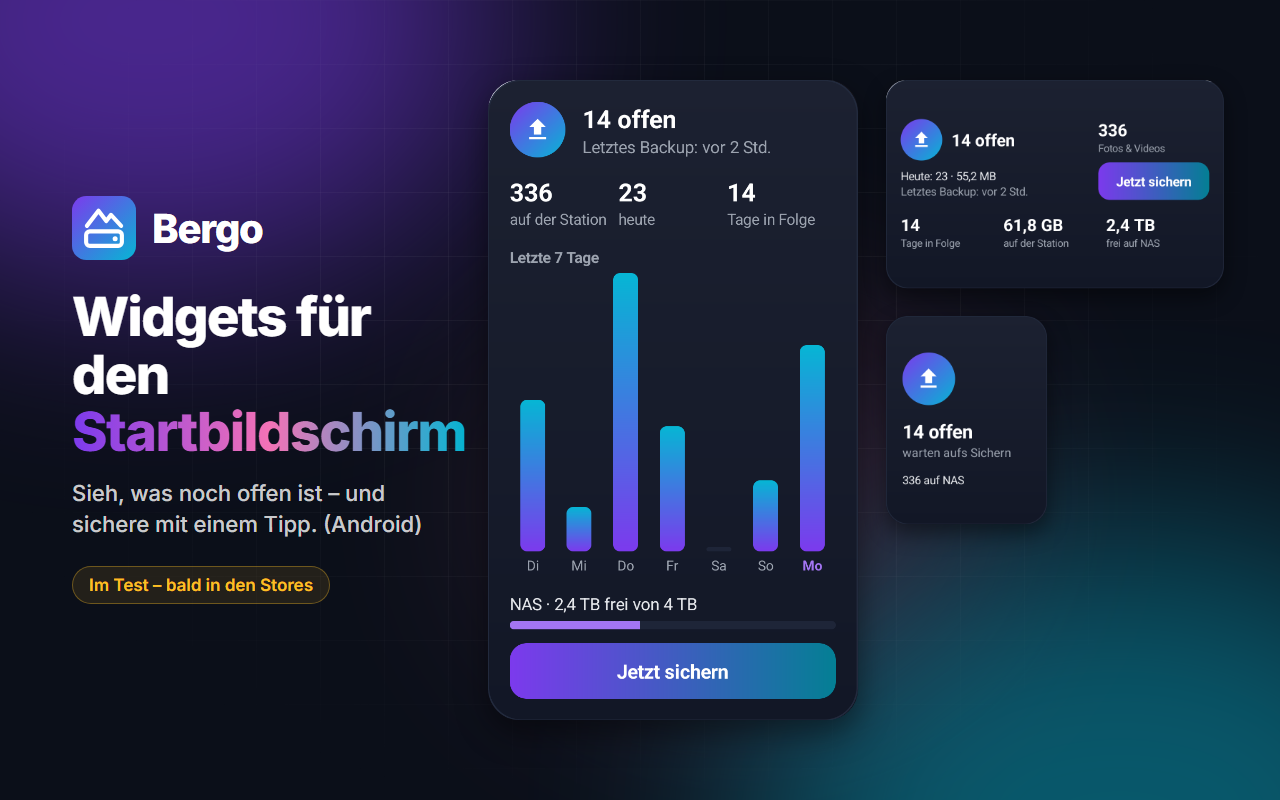 Widgets für den Startbildschirm – Sieh, was noch offen ist – und sichere mit einem Tipp. (Android)
