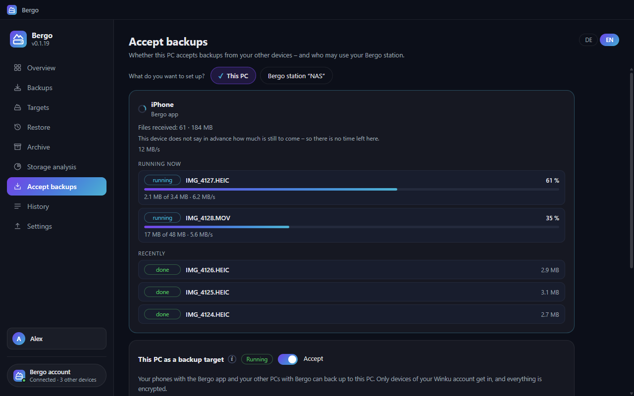 Use your PC as the backup target for your phone and laptop