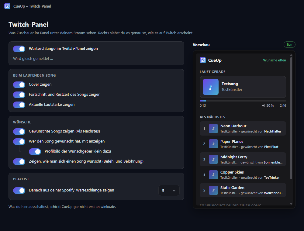 Twitch-Panel unter deinem Stream: was läuft und was als Nächstes kommt – mit Live-Vorschau