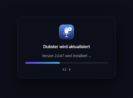 Kleines Fenster während der Installation